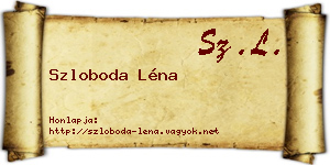 Szloboda Léna névjegykártya